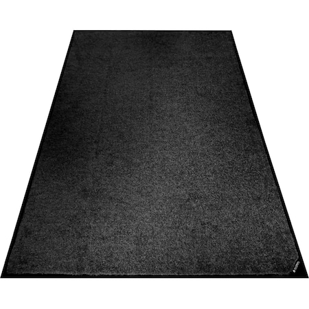 Global Industrial 4'W x 6'L Plush Entrance Mat, 3/8 Thick, Charcoal Black 800478BK